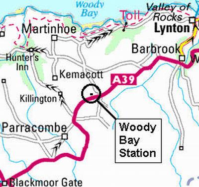 Map of the Location of Woody Bay Station
