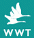 WWT's logo of two flying swans